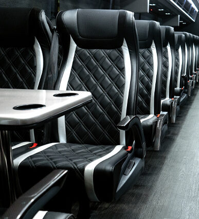 Interior Seat View of Bus Rental