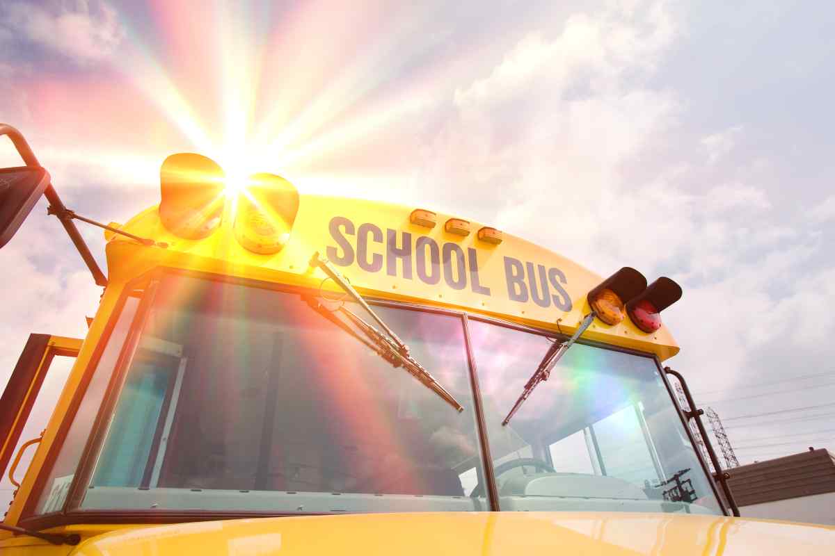 School bus in the sunlight